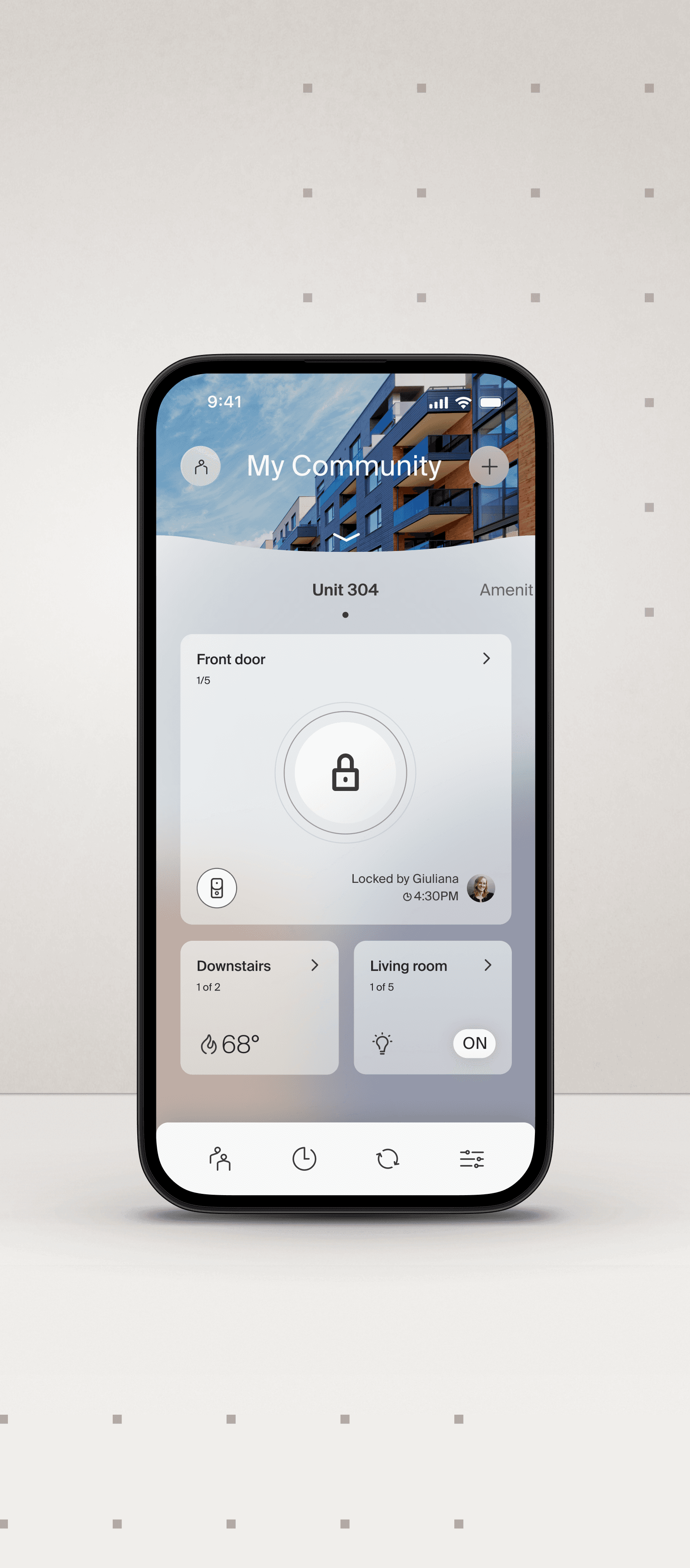 Phone displaying the Ambient home app.